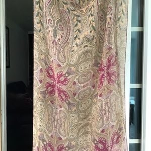 Scarf, silk chiffon  28 x 68 inches! paisley classic colors Allea Milano